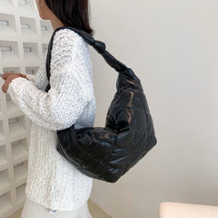 Autumn Winter Crossbody Bag Dumplings Cotton Padded Solid Handbag