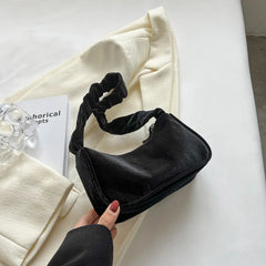 Autumn Women Large-capacity Shoulder Bags Casual Plush Warm Bags
