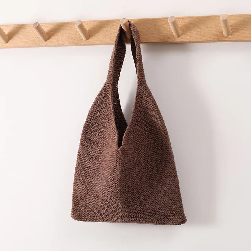 Soft Knitted Shoulder Bag Vintage Handbag