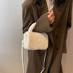Plush Messenger Bag for Women, Autumn/Winter All-match Portable Bag