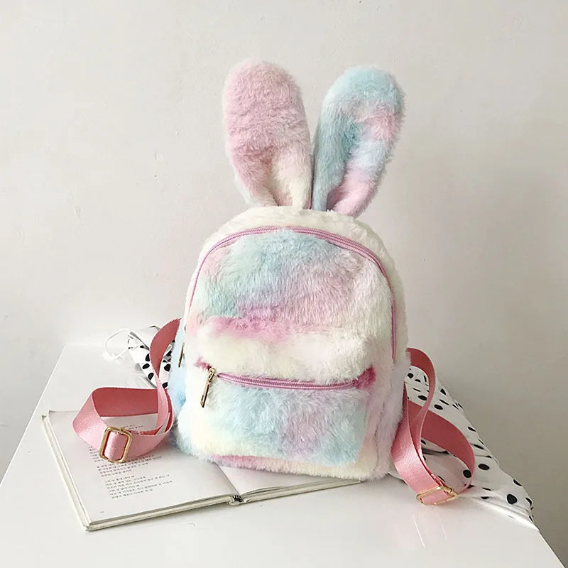 Autumn Bunny Ears Backpack Plush Student Bag