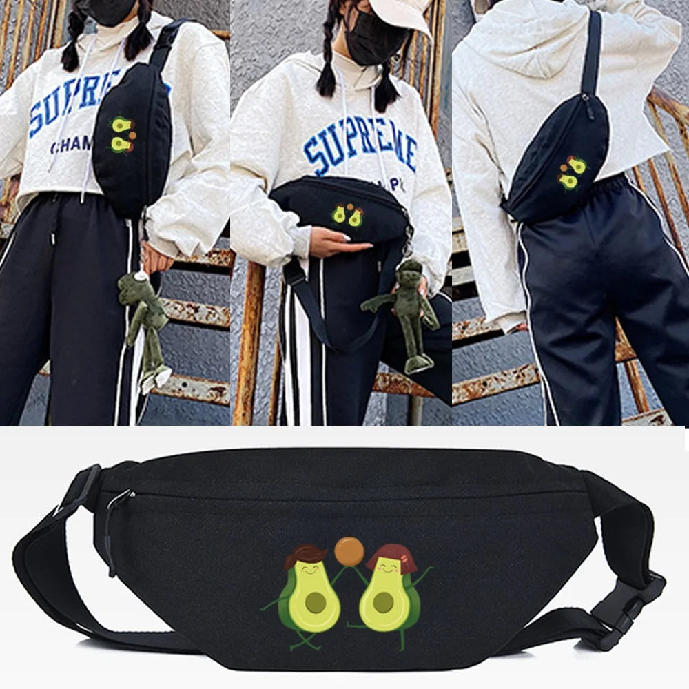 Avocado Print Waist Bag Crossbody Shoulder Bag