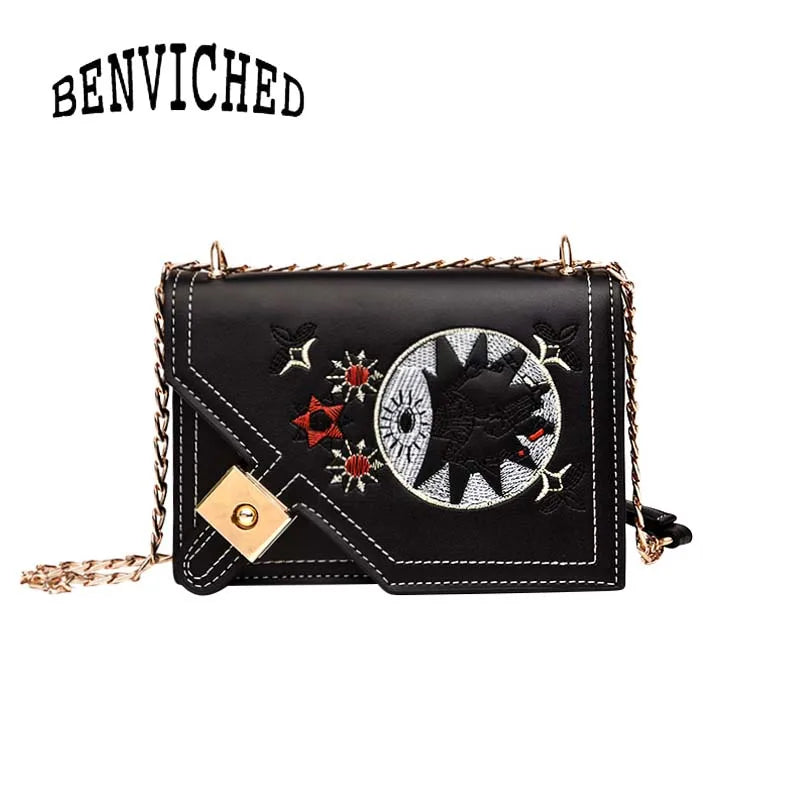 Mini Girl Small Satchel Embroidery Flower Chain Bag Single Shoulder Bag