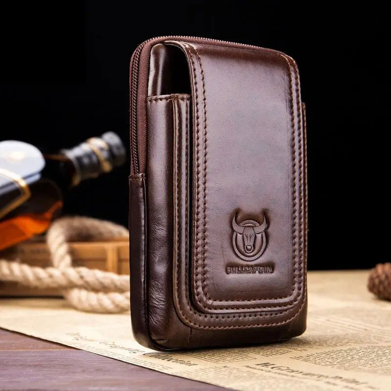 Men's Leather Cigarette Waist Bag Fanny Pack