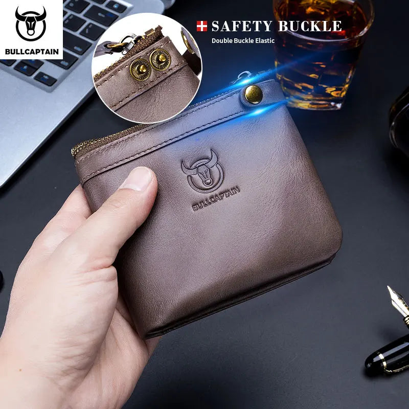 Men's RFID Zipper Wallet with Smart Buckle