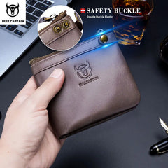 Men's RFID Zipper Wallet with Smart Buckle