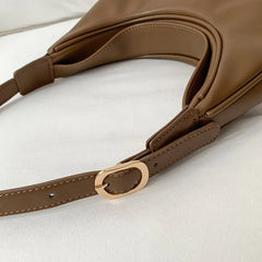 Retro PU Leather Women's Handbag Solid Shoulder Underarm Bag