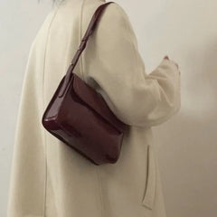 Women's PU Leather Handbag Retro Wallet Solid Shoulder Crossbody Bag