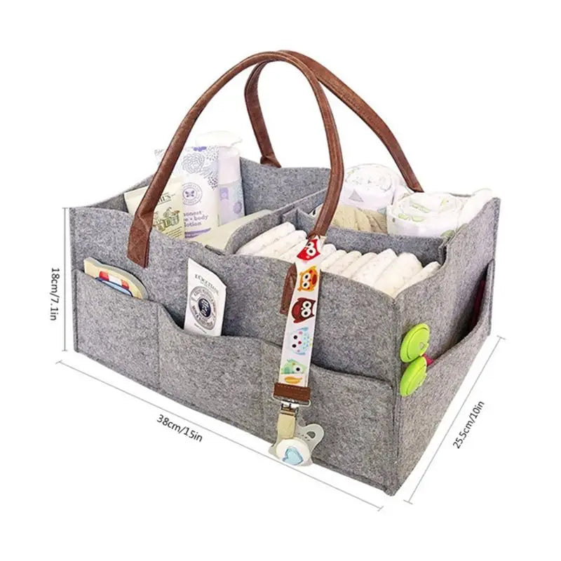 Foldable Felt Baby Diaper Organizer Storage Bag for Mom and Kids