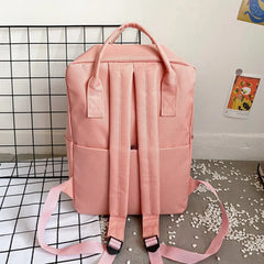 5-Piece High School Backpack Set for Teenage Girls - Canvas Travel Bookbags
