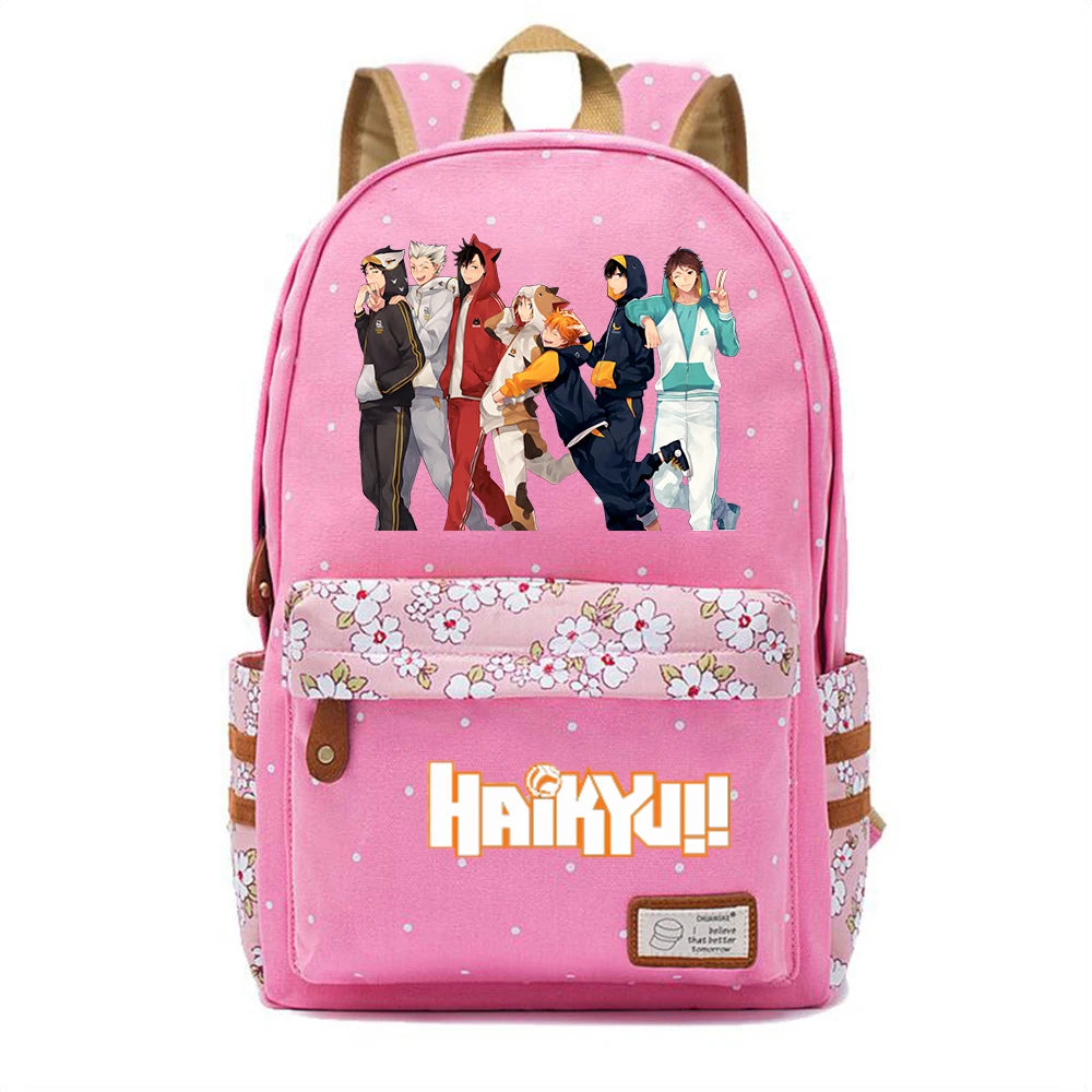 Anime Haikyuu!! Canvas Casual Schoolbag Teenger Mochila Unisex Travel Bag