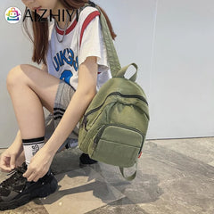 Canvas School Bag Small Shoulder Bag Solid Phone Bag