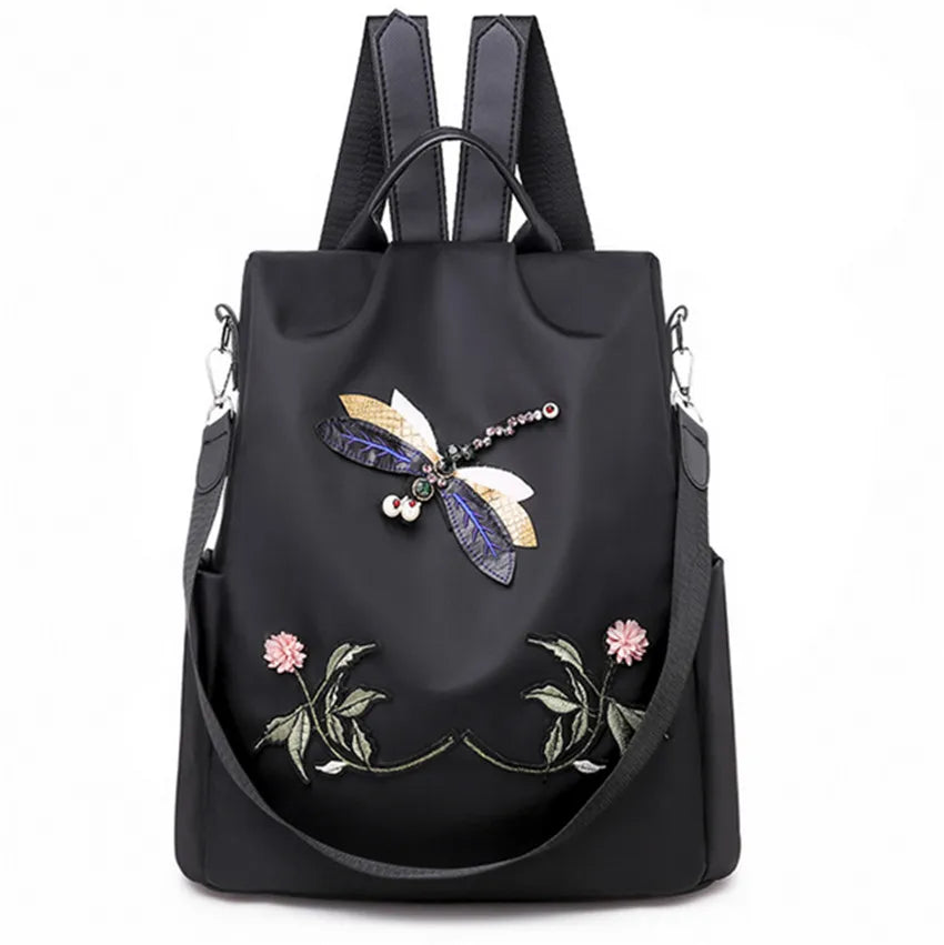 Embroidered Chinese Style Backpack Outdoor Travel Bag