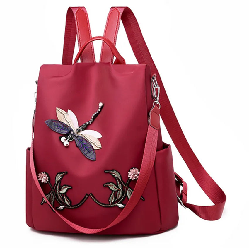 Embroidered Chinese Style Backpack Outdoor Travel Bag
