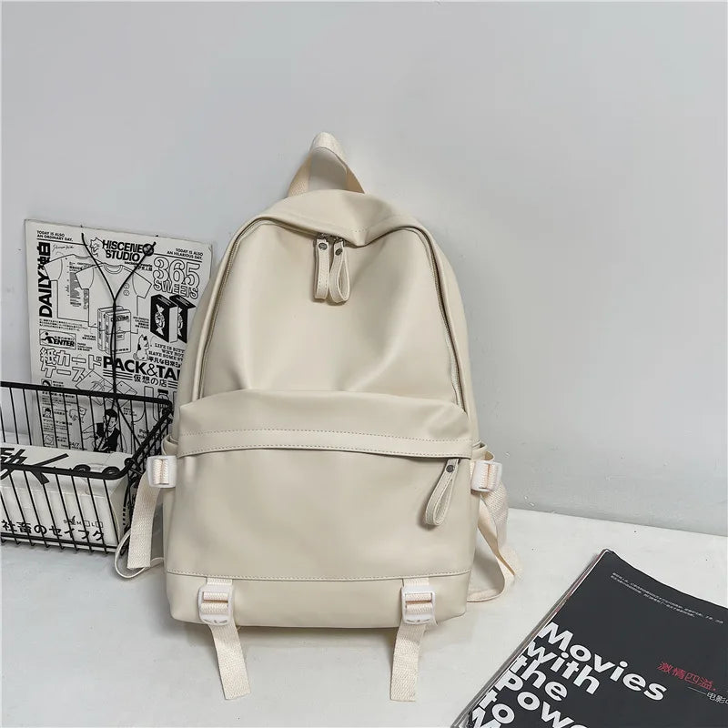 Large Leather Backpack for School Girls