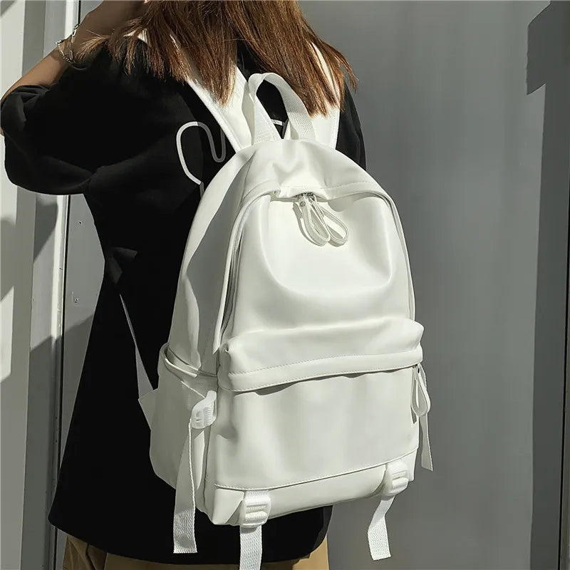 Large Leather Backpack for School Girls