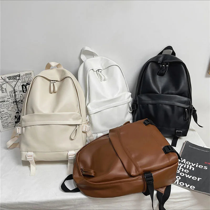 Large Leather Backpack for School Girls