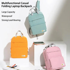 Multiple Pockets Zipper Backpack Casual Foldable School Bag