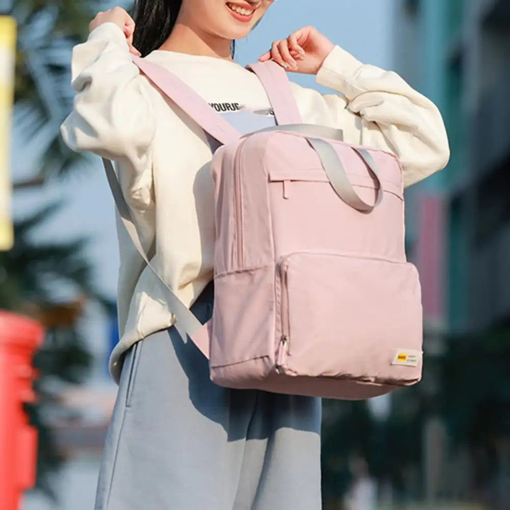 Multiple Pockets Zipper Backpack Casual Foldable School Bag