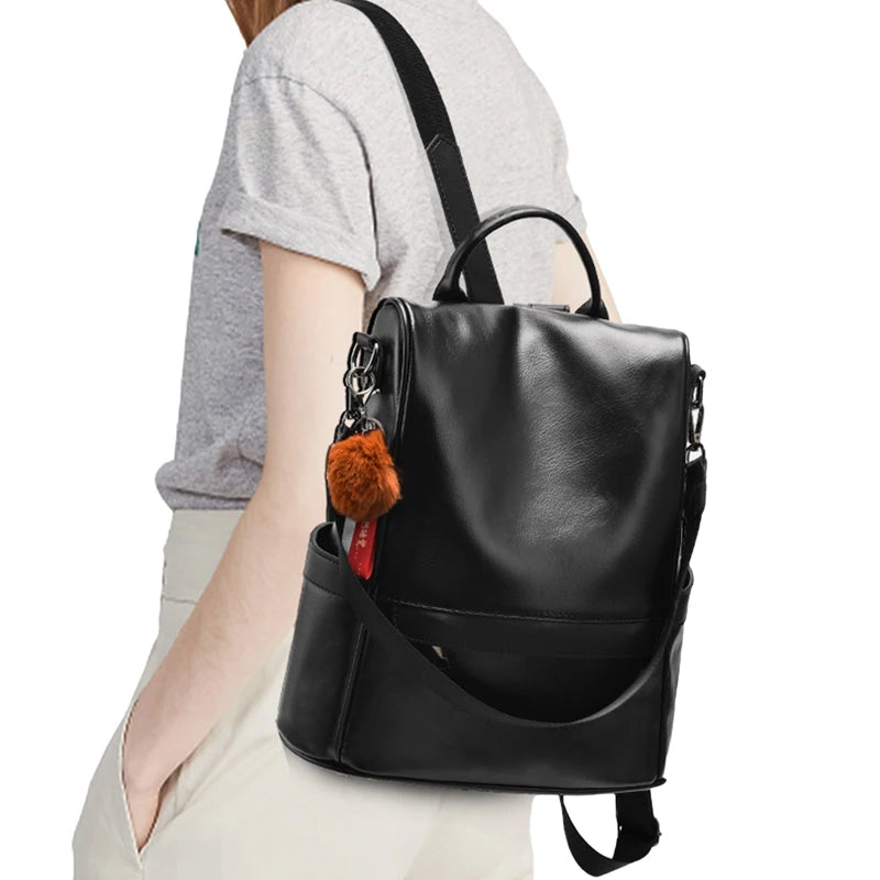 Backpack Purse for Women PU Leather Anti Theft Travel Large Ladies Shoulder Bags