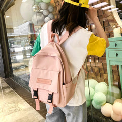 Solid School Bag for Teenage Girl Children Backpacks Travel Bag