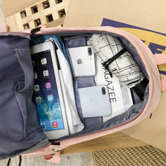 Solid School Bag for Teenage Girl Children Backpacks Travel Bag