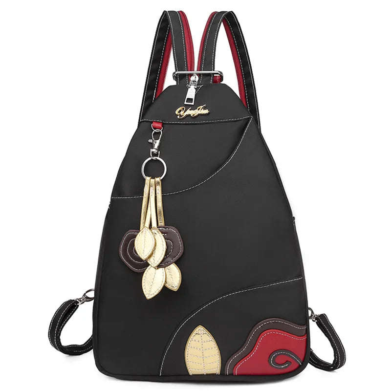 Retro Zipper Oxford Chest Bag Red Handbag