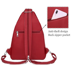 Retro Zipper Oxford Chest Bag Red Handbag