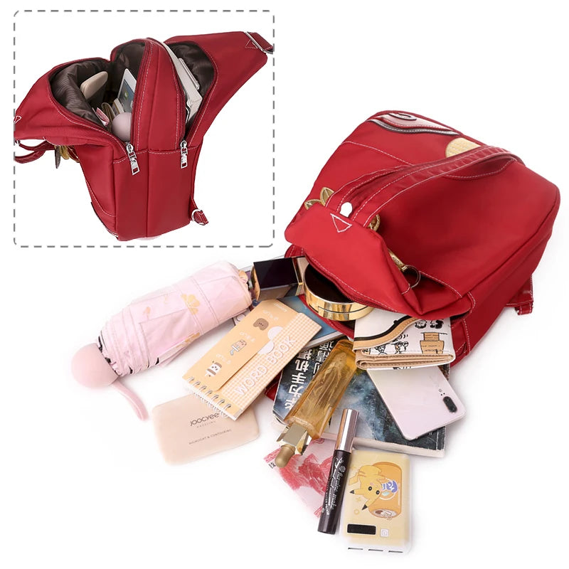 Retro Zipper Oxford Chest Bag Red Handbag