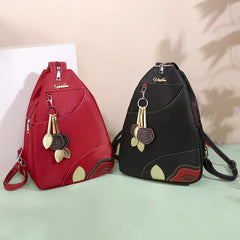 Retro Zipper Oxford Chest Bag Red Handbag