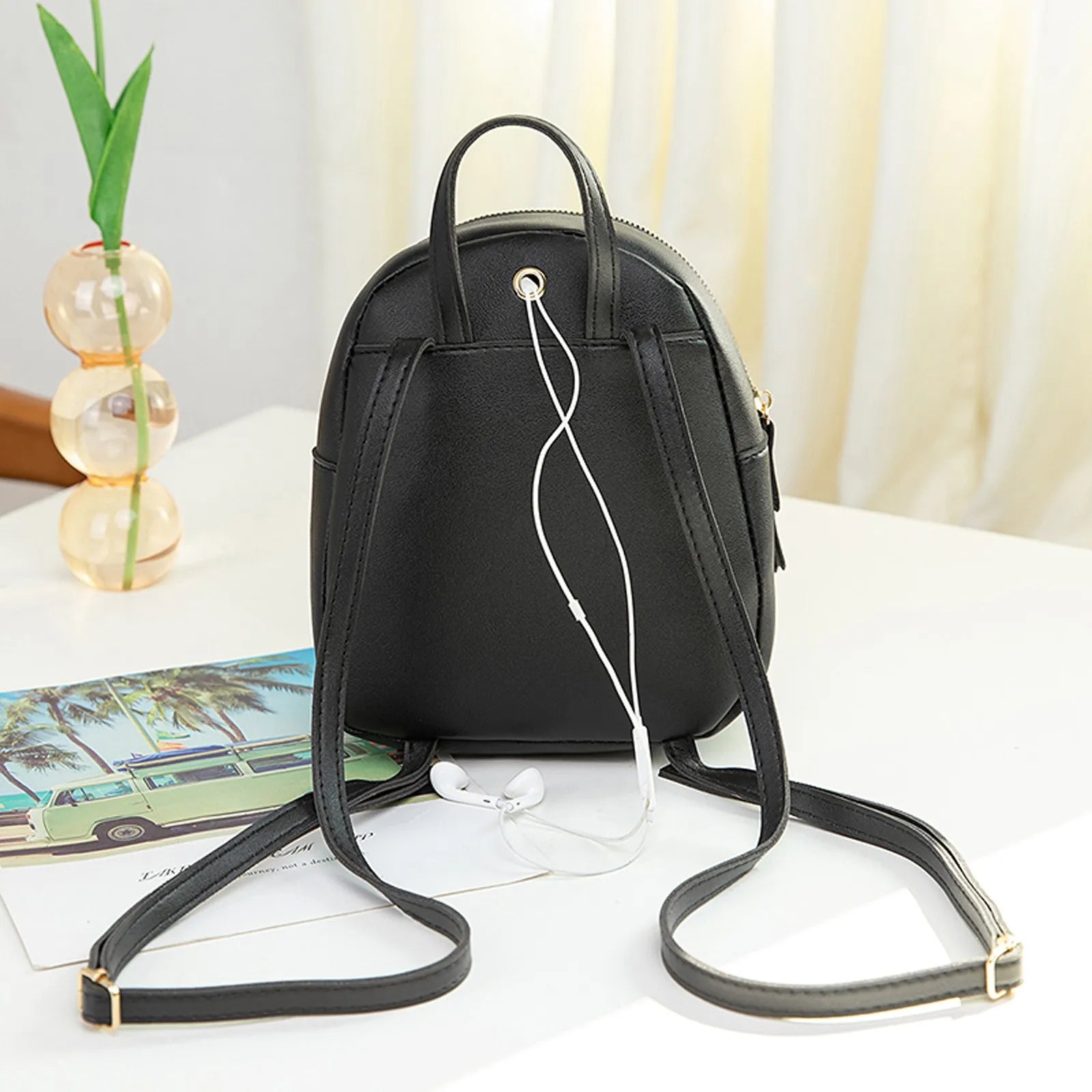Women Pu Leather Shoulder Bag For Teenage Girls Kids Small Bagpack