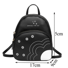 Women Pu Leather Shoulder Bag For Teenage Girls Kids Small Bagpack