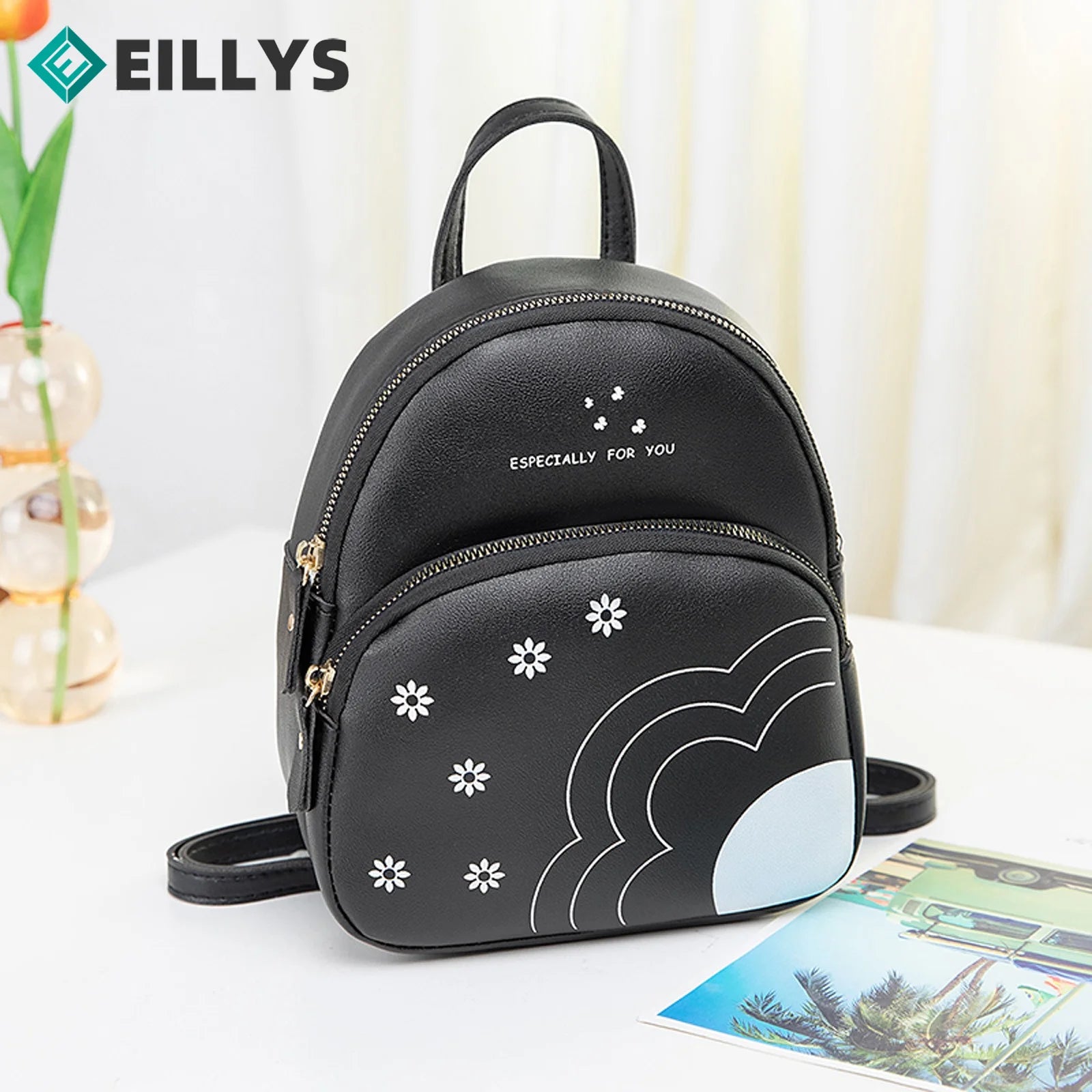 Women Pu Leather Shoulder Bag For Teenage Girls Kids Small Bagpack