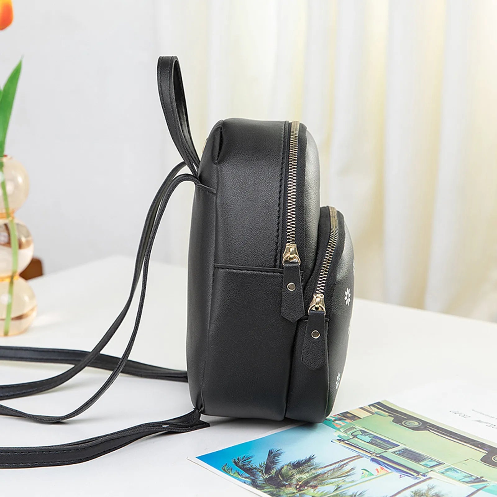 Women Pu Leather Shoulder Bag For Teenage Girls Kids Small Bagpack
