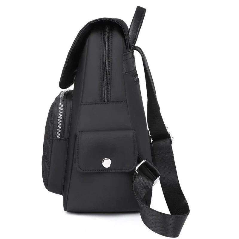 Women's Backpack School Bag Travel Daypack Solid Pockets