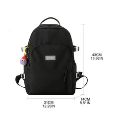 Youth Nylon School Bag with Pendant for Teenagers