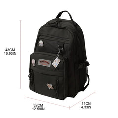 Nylon School Bag for College Teenagers Youth Rucksack Student Female Bookbag