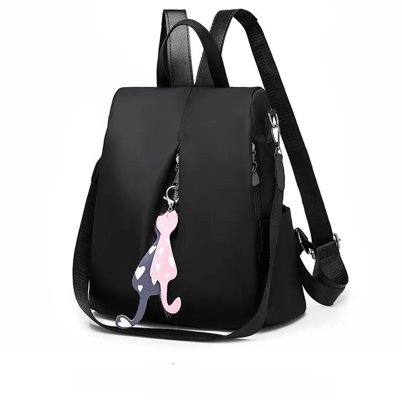 Large Daypack for Female Bagpack with Cat Pendant Women Travel Shoulder Bags Pac