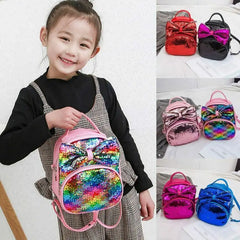 Sequin Bow Mini Dolls Backpack Children Girls Cute Kindergarten Backpack