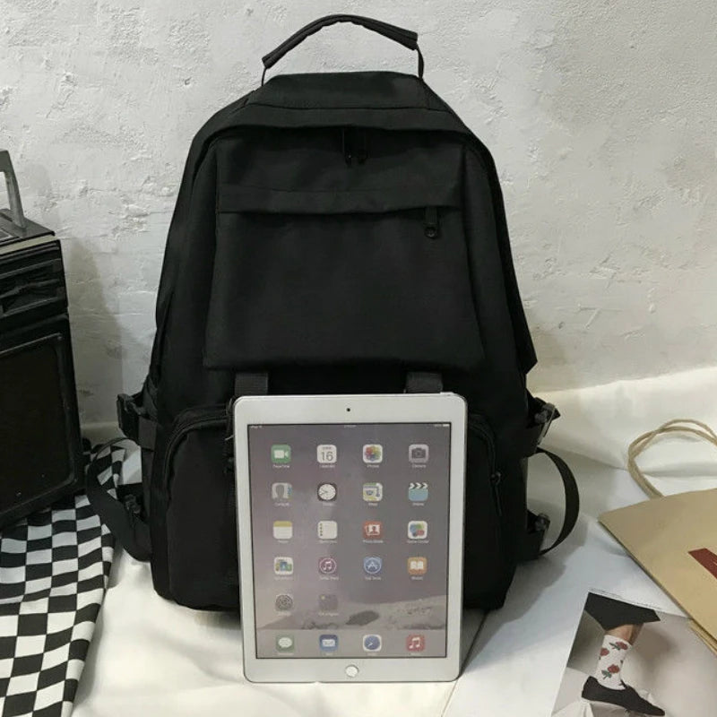 Preppy Large Capacity Button Travel Backpack