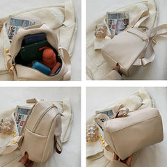 Women PU Leather Texture All-match Backpack Large Capacity Casual Bags