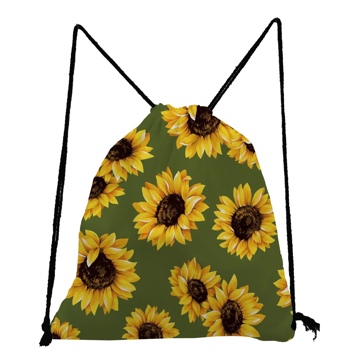Student Sunflower Drawstring Backpack Casual Softback Bag