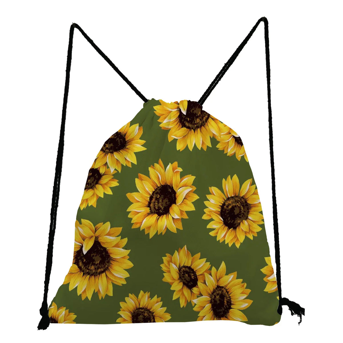 Student Sunflower Drawstring Backpack Casual Softback Bag