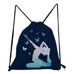Drawstring Gym Shoes Bag for Students Yoga Ballet Running Diving Print