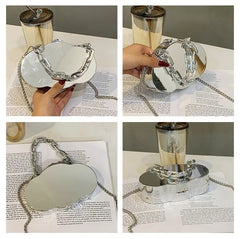 Cloud Bag Metal Alloy Shoulder Crossbody Handbag Clutch