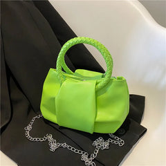 Solid Portable Mini Hand Carrying Messenger Bag for Women