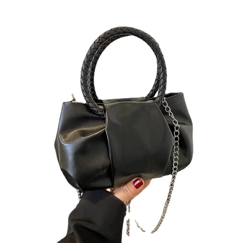 Solid Portable Mini Hand Carrying Messenger Bag for Women
