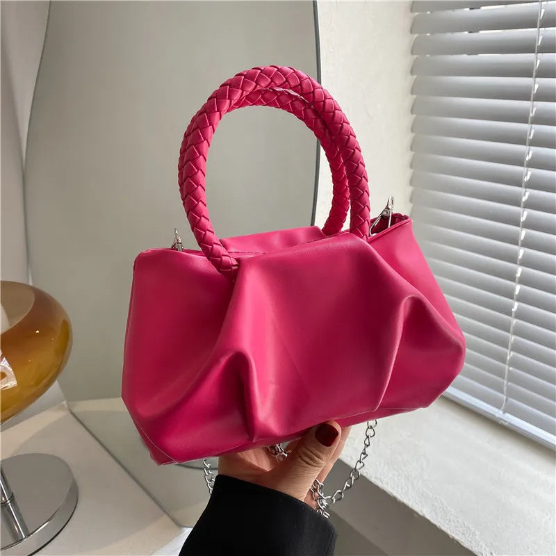 Solid Portable Mini Hand Carrying Messenger Bag for Women