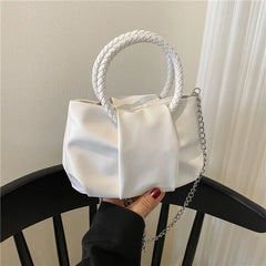 Solid Portable Mini Hand Carrying Messenger Bag for Women