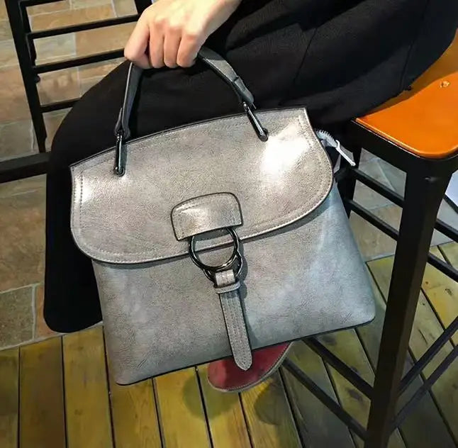 Oil Wax Leather Shoulder Messenger Large Bag